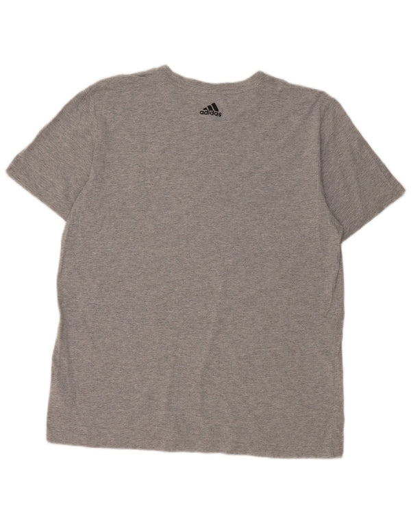 Tricou grafic pentru bărbați Adidas Top mare, gri bumbac