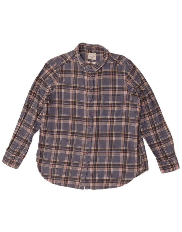 Cămașă de flanel pentru femei Fat Face UK 12 Medium Blue Check Bumbac