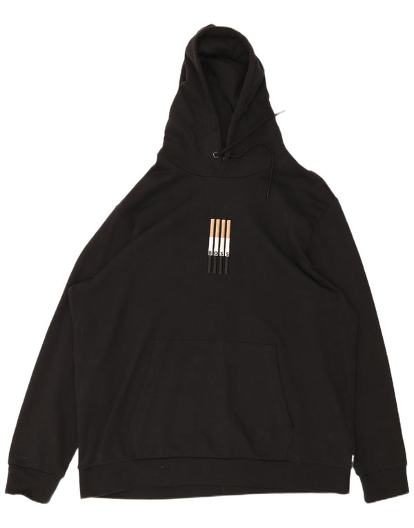 Hugo Boss Pulover grafic pentru bărbați, bumbac negru 4XL