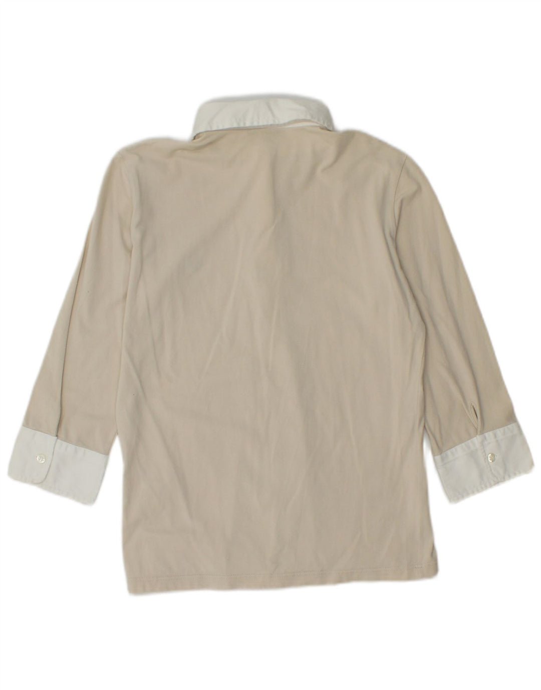 FRED PERRY cămașă pulover cu mâneci 3/4 pentru femei UK 14 mare, bej, bloc de culoare