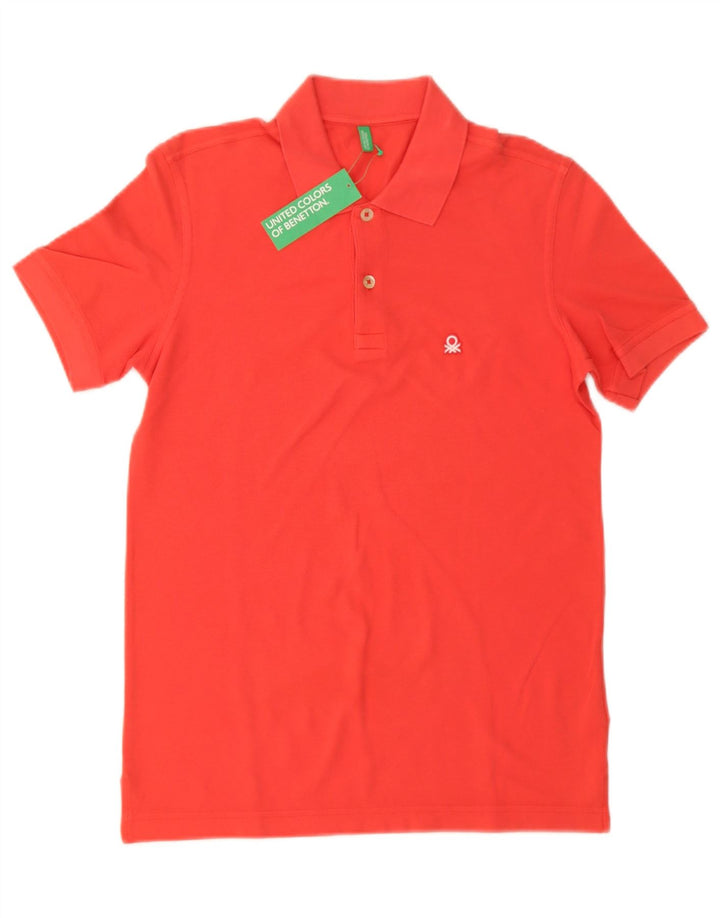 Tricou polo Benetton pentru bărbați, bumbac roșu mic