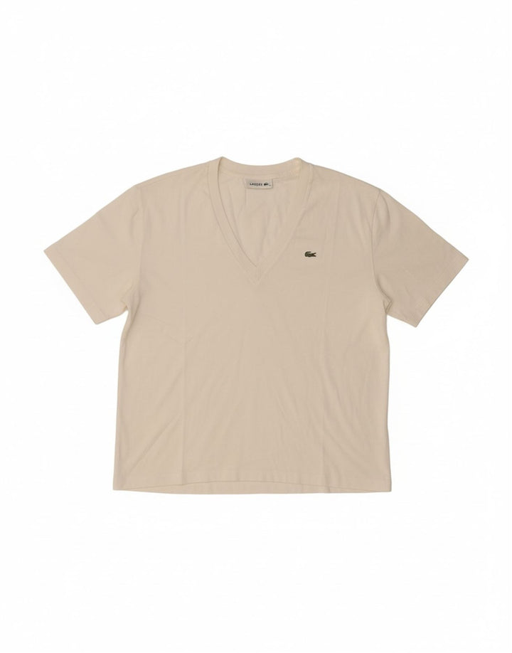 LACOSTE Womens T-Shirt Top Size 38 Medium White Cotton