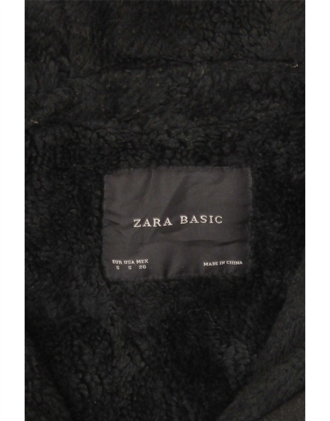 Jachetă Sherpa supradimensionată pentru femei Zara UK 10 Lână gri mică