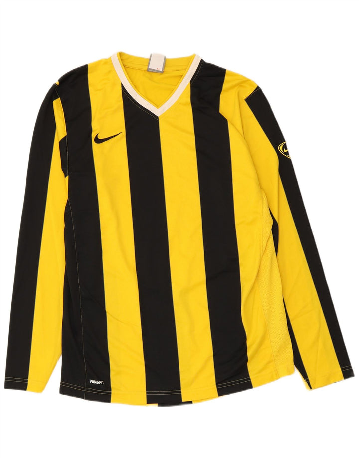 Top cu mânecă lungă pentru bărbați Nike UK 39/41 Poliester cu dungi galbene medii