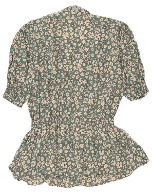 Top bluză Jigsaw pentru femei UK 6 XS, verde, viscoză florală
