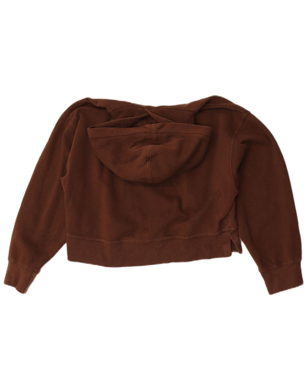 Pulover cu glugă supradimensionat pentru femei Zara UK 10 mic, maro, bumbac