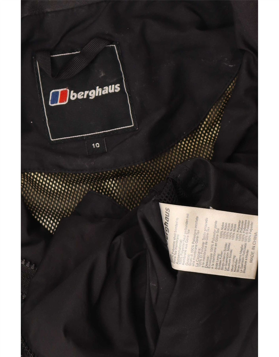 Jachetă de ploaie supradimensionată cu glugă pentru femei Berghaus UK 10 Poliester negru mic