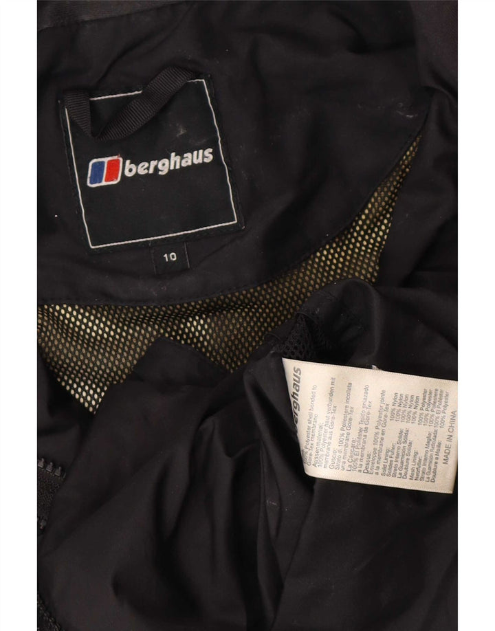Jachetă de ploaie supradimensionată cu glugă pentru femei Berghaus UK 10 Poliester negru mic