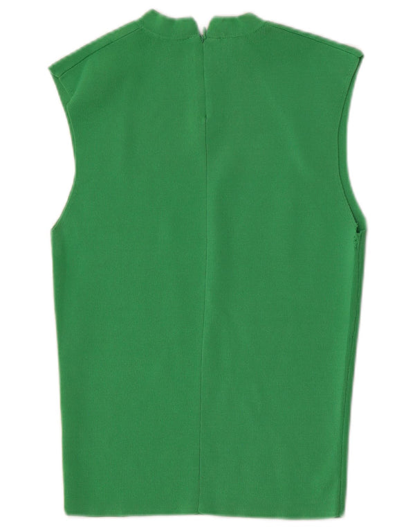 Bluză fără mâneci pentru femei Zara UK 14, mare, verde, viscoză