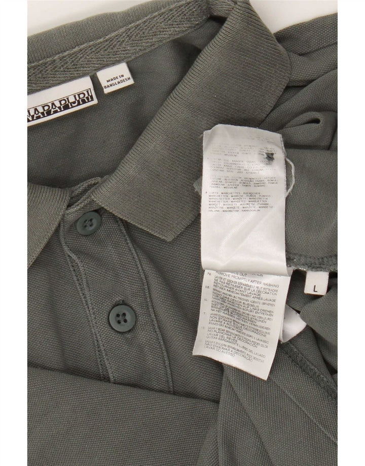 Tricou polo Napapijri pentru bărbați, bumbac gri mare