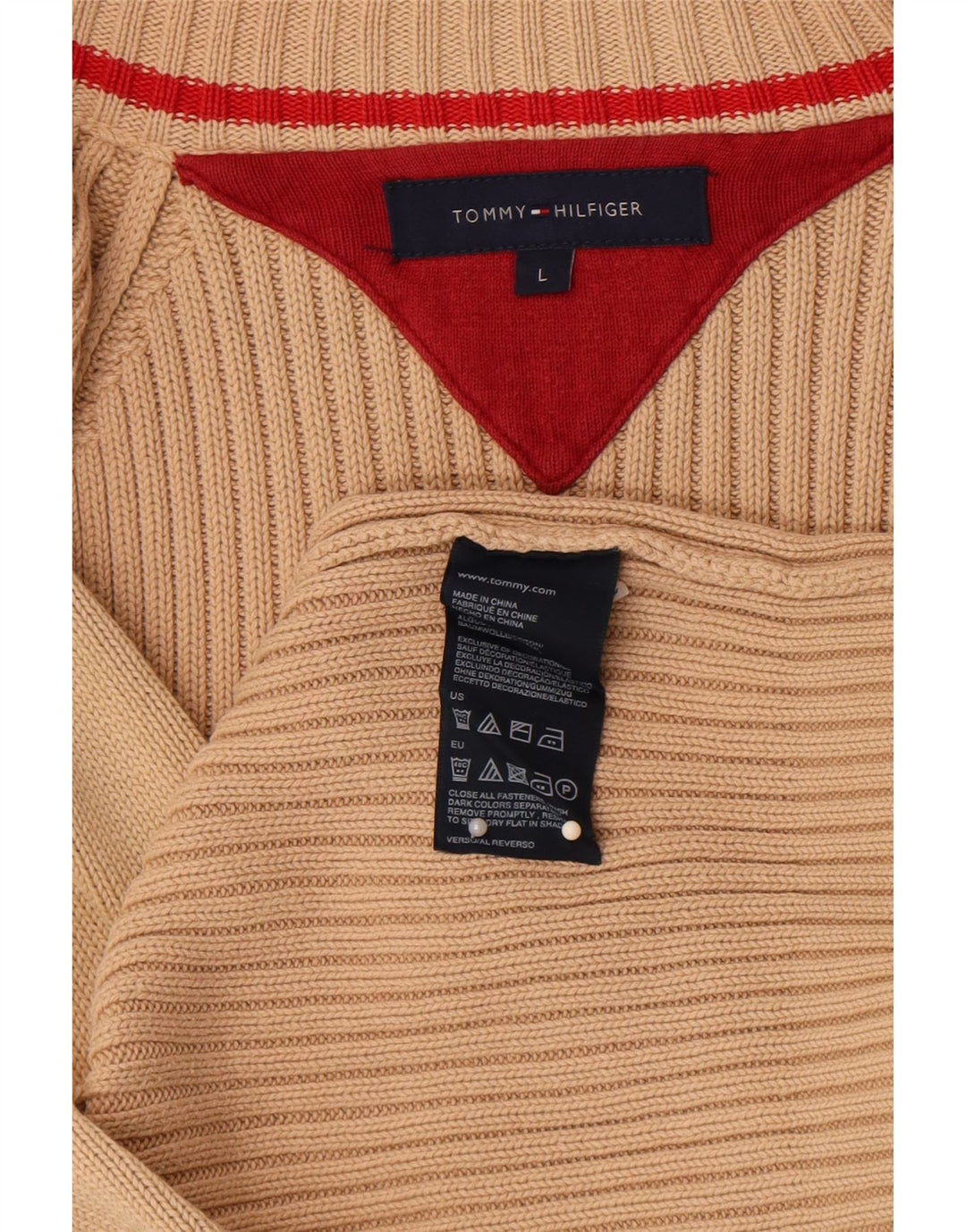 Pulover cardigan pentru bărbați Tommy Hilfiger, mare, bej, bumbac