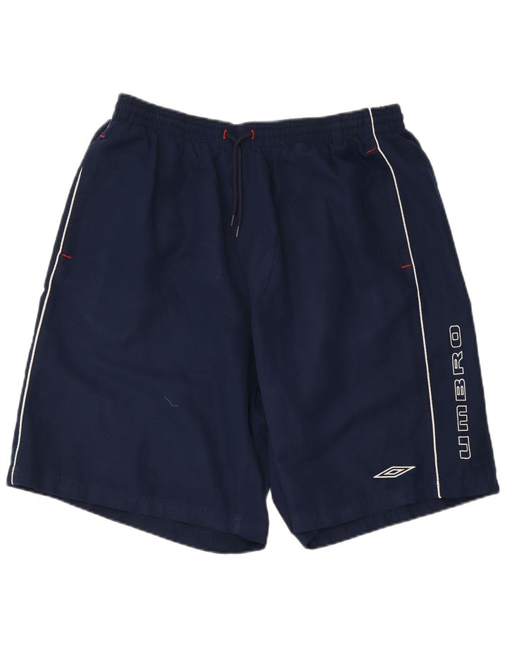 Pantaloni scurți sport grafic Umbro pentru bărbați 2XL, poliester bleumarin