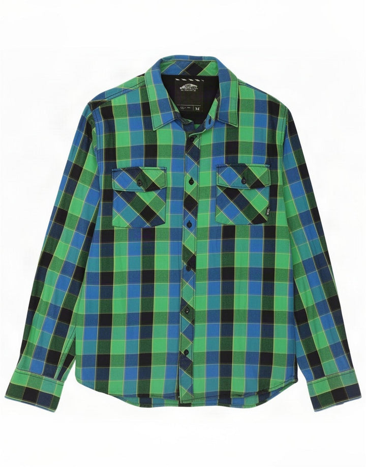 Vans Cămașă de flanel pentru bărbați, cu tăiere obișnuită, bumbac carouri verde mediu