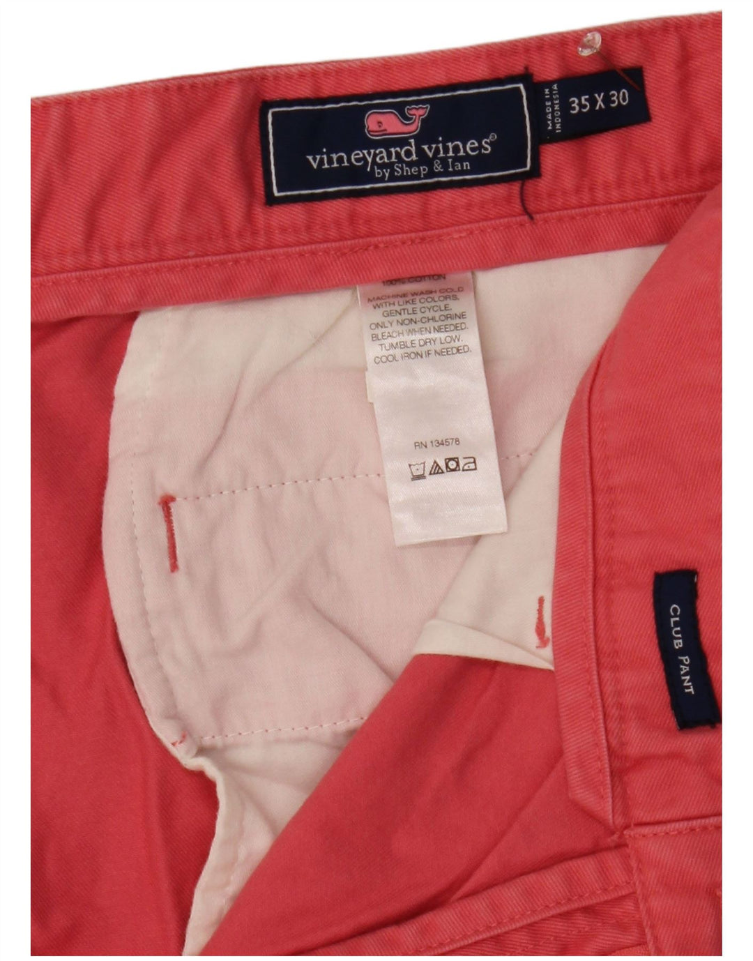 Vineyard Vines Pantaloni Chino Drepți Bărbați L35 L30 Bumbac roz