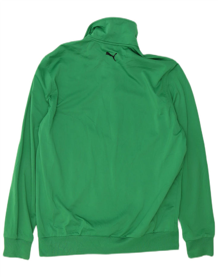 PUMA Mens Graphic Tracksuit Top Jacket Medium Green Polyester