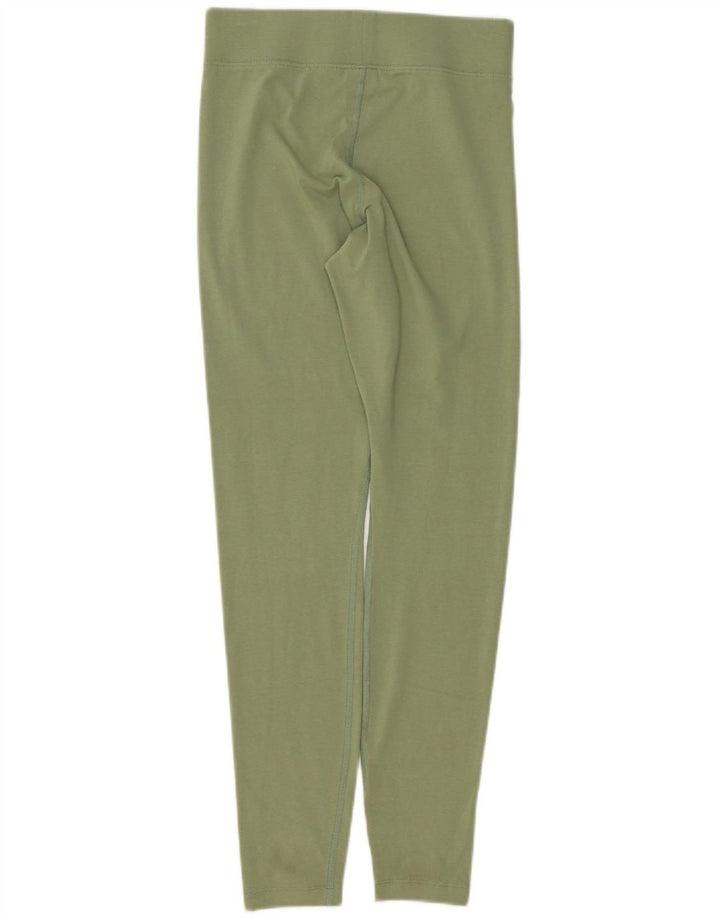 NIKE Womens Graphic Leggings UK 8 Small  Green Cotton