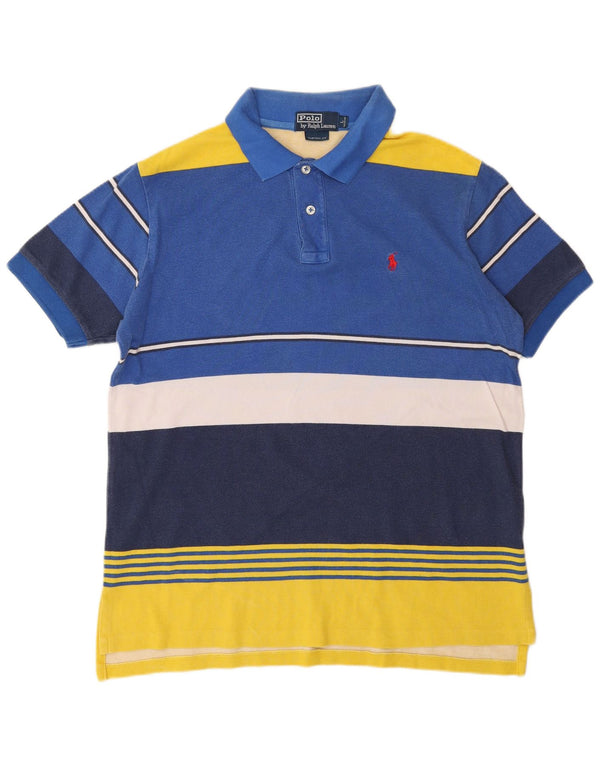 Cămașă polo Polo Ralph Lauren, personalizată, pentru bărbați, din bumbac color block, albastru