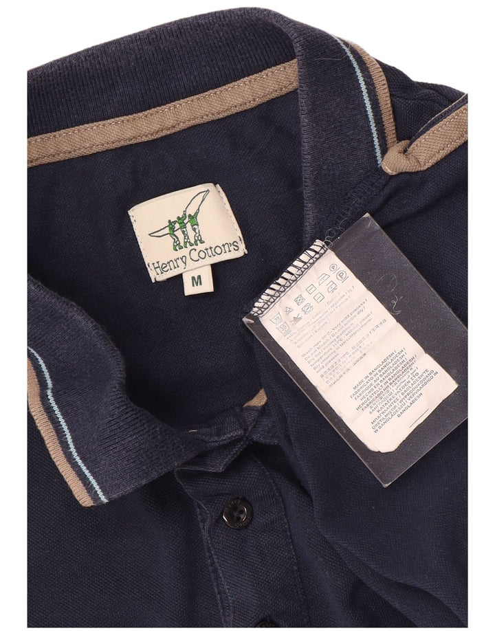 Tricou polo Henry Cottons pentru bărbați, bumbac bleumarin mediu