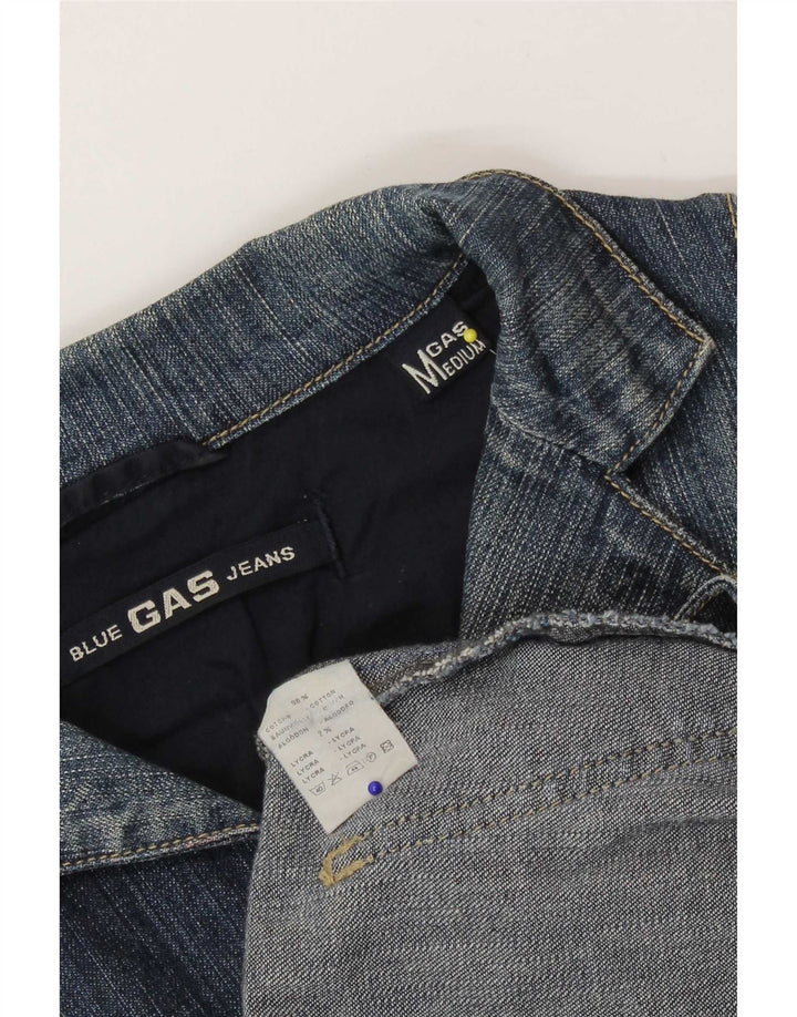 Jachetă pentru femei Gas Blazer din denim cu 3 nasturi UK 12 Bumbac albastru mediu