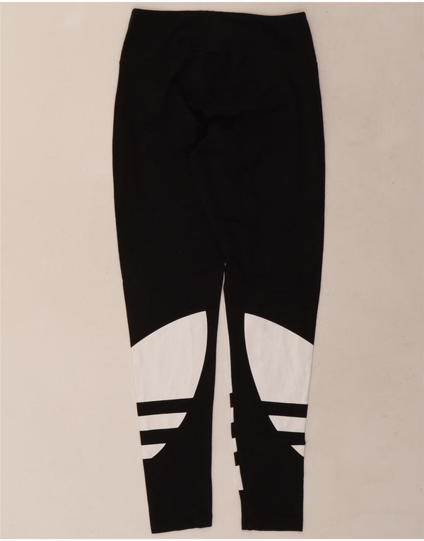 Leggings grafic Adidas pentru femei UK 12 mediu negru, bumbac color bloc