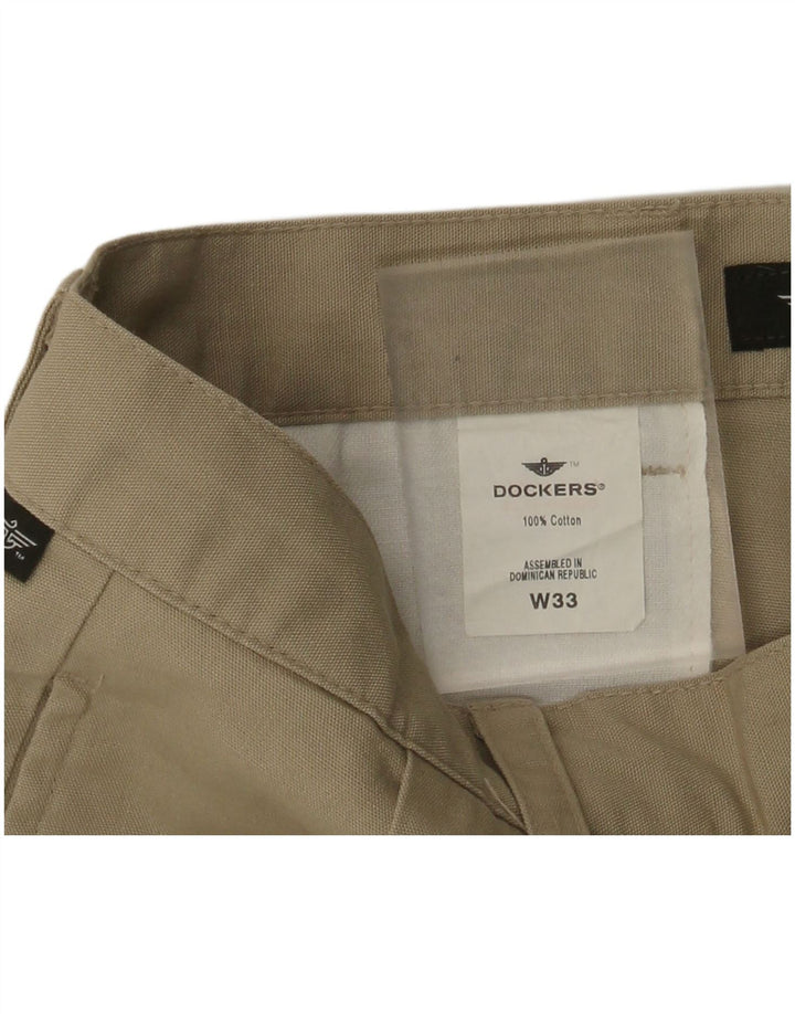 Pantaloni scurți chino pegged pentru bărbați DOCKERS W33 bumbac mediu bej
