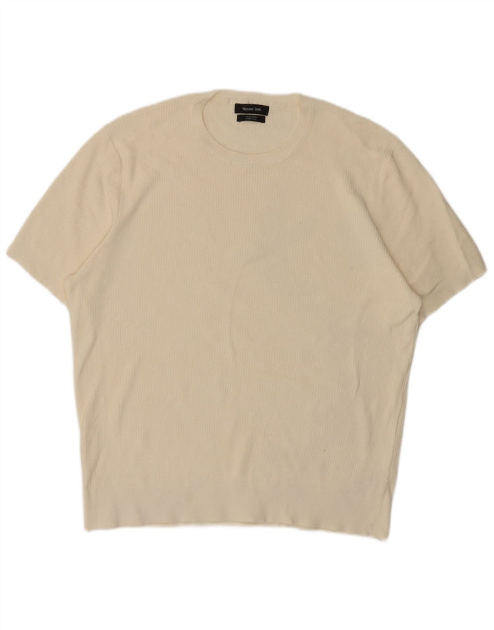 Massimo Dutti tricou cu mânecă scurtă pentru bărbați Top mare din bumbac alb