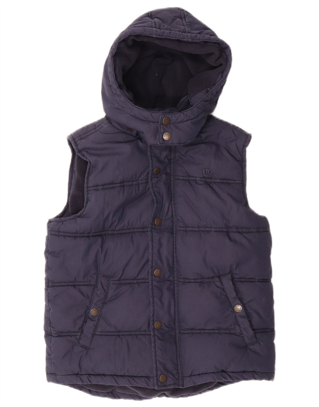 FAT FACE Gilet Captusit cu gluga pentru baieti 7-8 ani bumbac bleumarin