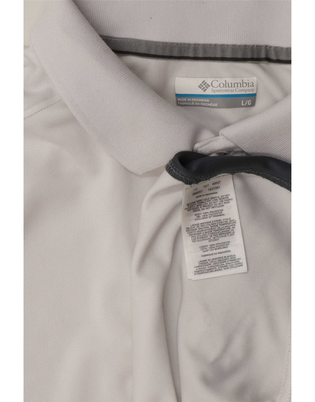 Tricou polo Columbia pentru bărbați, mare, alb, din poliester