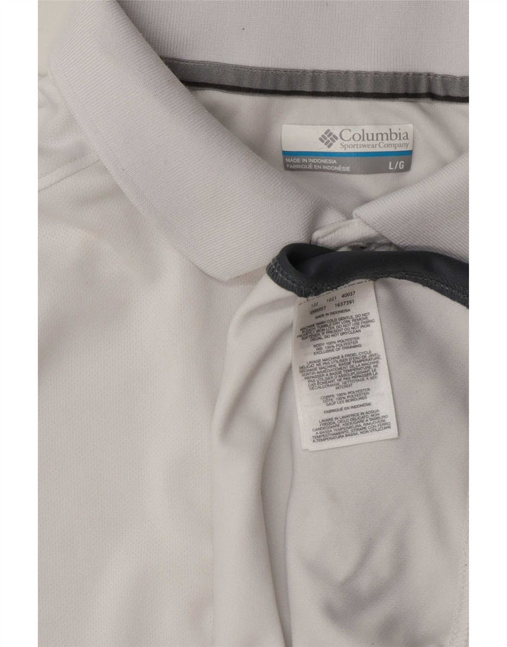 Tricou polo Columbia pentru bărbați, mare, alb, din poliester