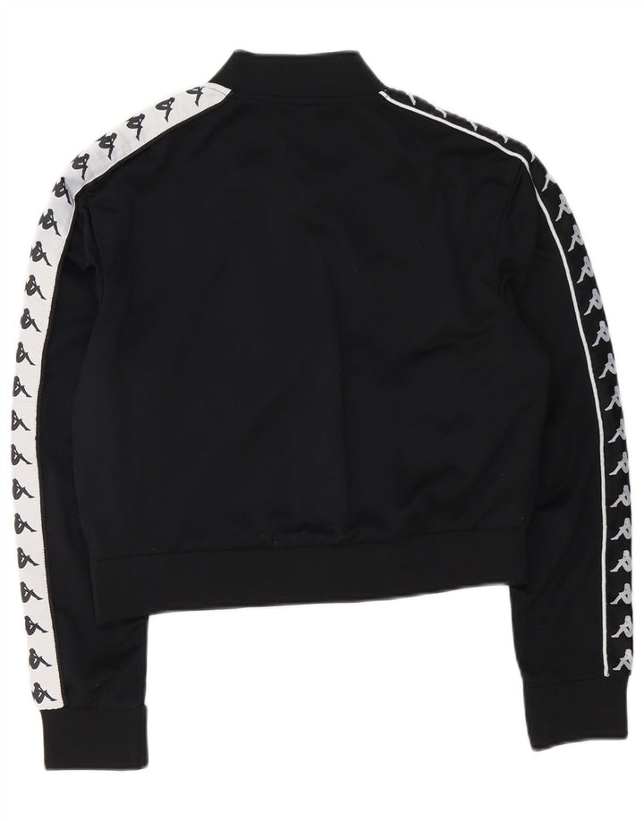 Jachetă de top pentru trening grafic Crop pentru femei Kappa UK 14 Poliester mediu negru