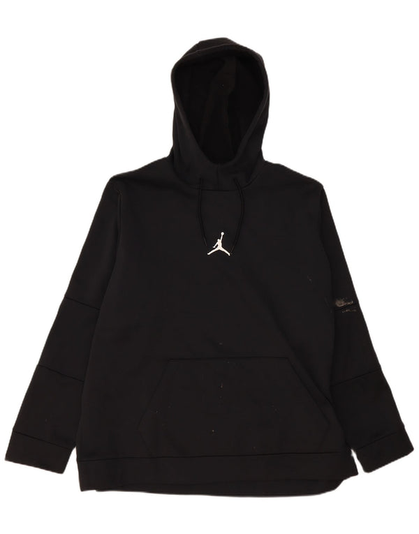 Jumper Jordan pentru bărbați, cu grafic standard, cu glugă, 2XL, poliester negru
