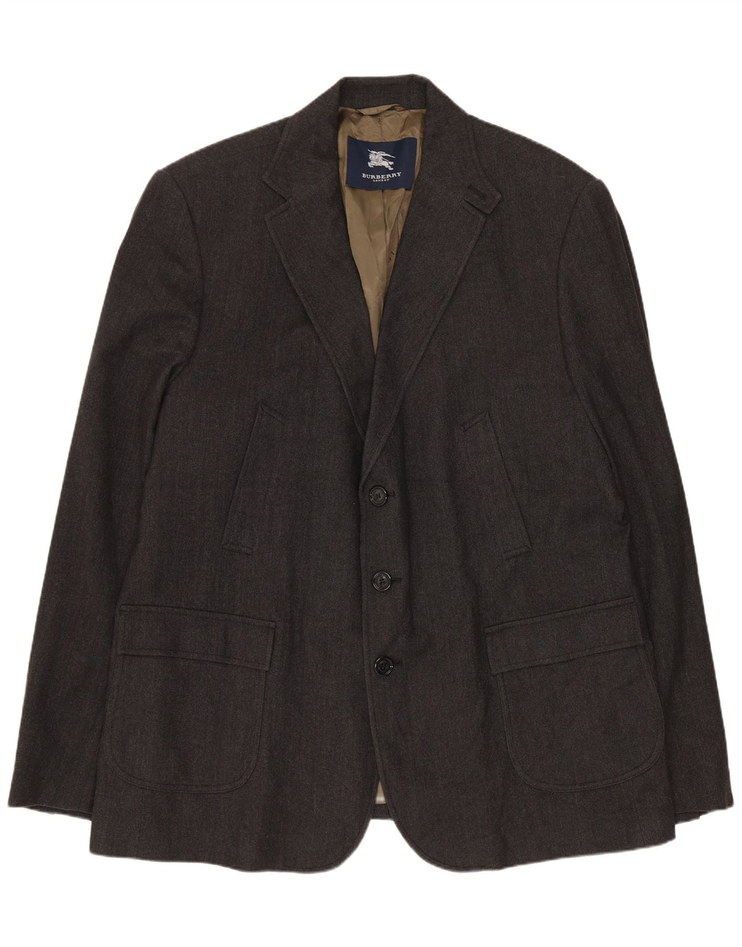 Jachetă Burberry pentru bărbați cu 3 nasturi, UK 42 XL, lână gri Herringbone