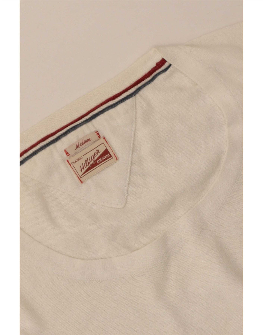 Pulover Tommy Hilfiger pentru damă cu gât de barcă, alb mediu, UK 12
