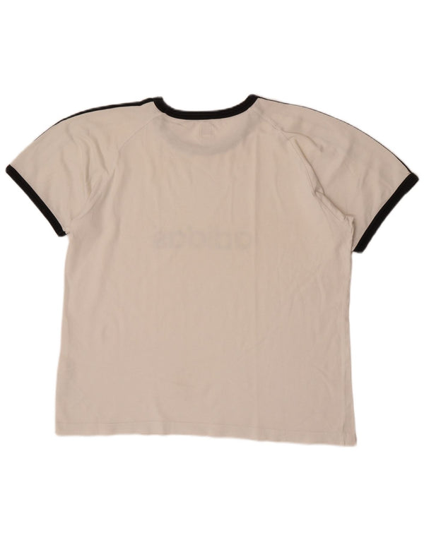 Adidas Womens T-Shirt Top UK 18 XL White Cotton