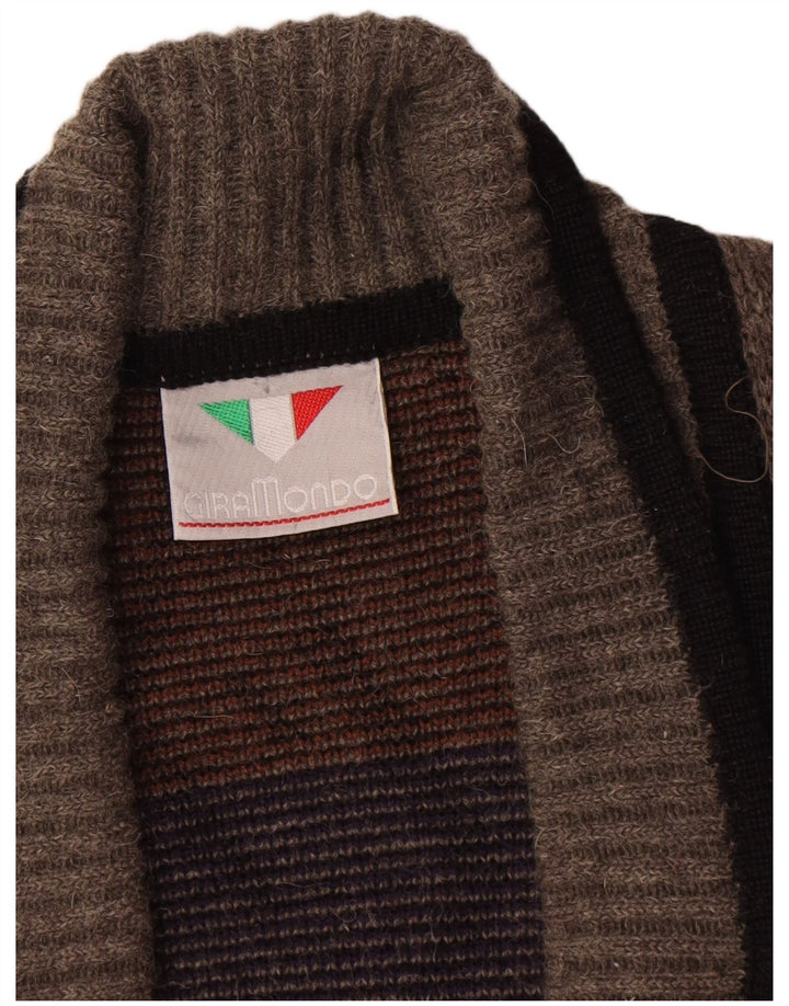 Pulover Giramondo pentru bărbați cardigan la două piept IT 48 Medium Gri Geometric