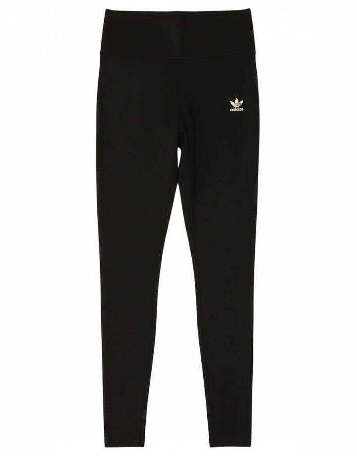 ADIDAS Womens Leggings UK 10 Small  Black Polyester