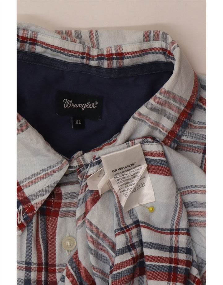 Cămașă pentru bărbați Wrangler XL, bumbac cu carouri albastre