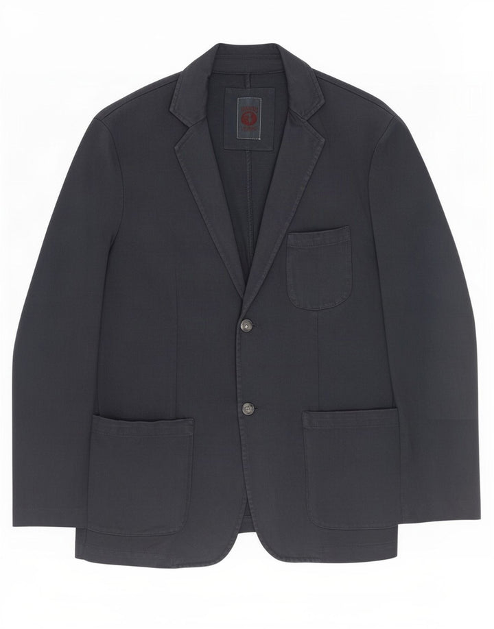 Jachetă pentru bărbați Trussardi cu 2 nasturi EU 52 XL Bumbac bleumarin