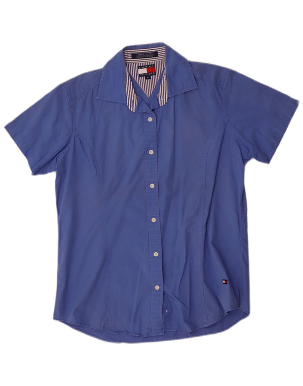 Cămașă cu mânecă scurtă Tommy Hilfiger pentru femei US 8 Medium Blue Bumbac