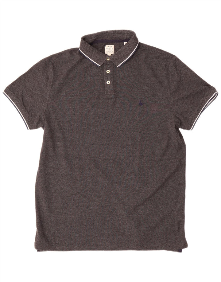 JACK WILLS Tricou polo pentru bărbați, bumbac gri mare