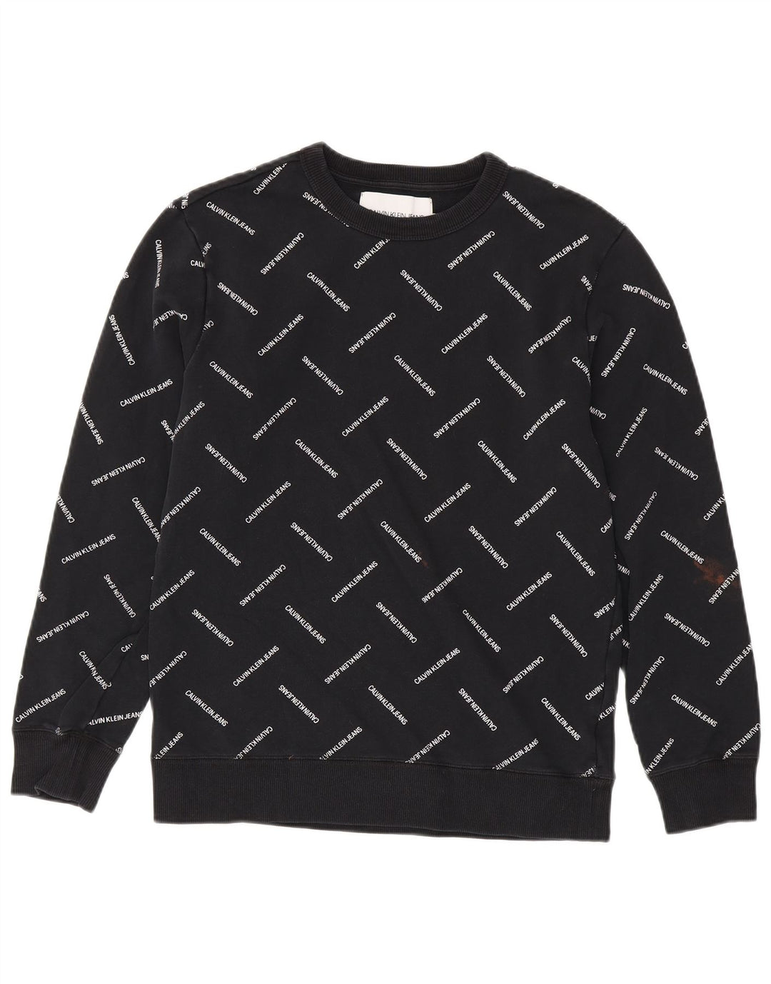CALVIN KLEIN JEANS Hanorac grafic pentru bărbați Pulover Bumbac mediu negru