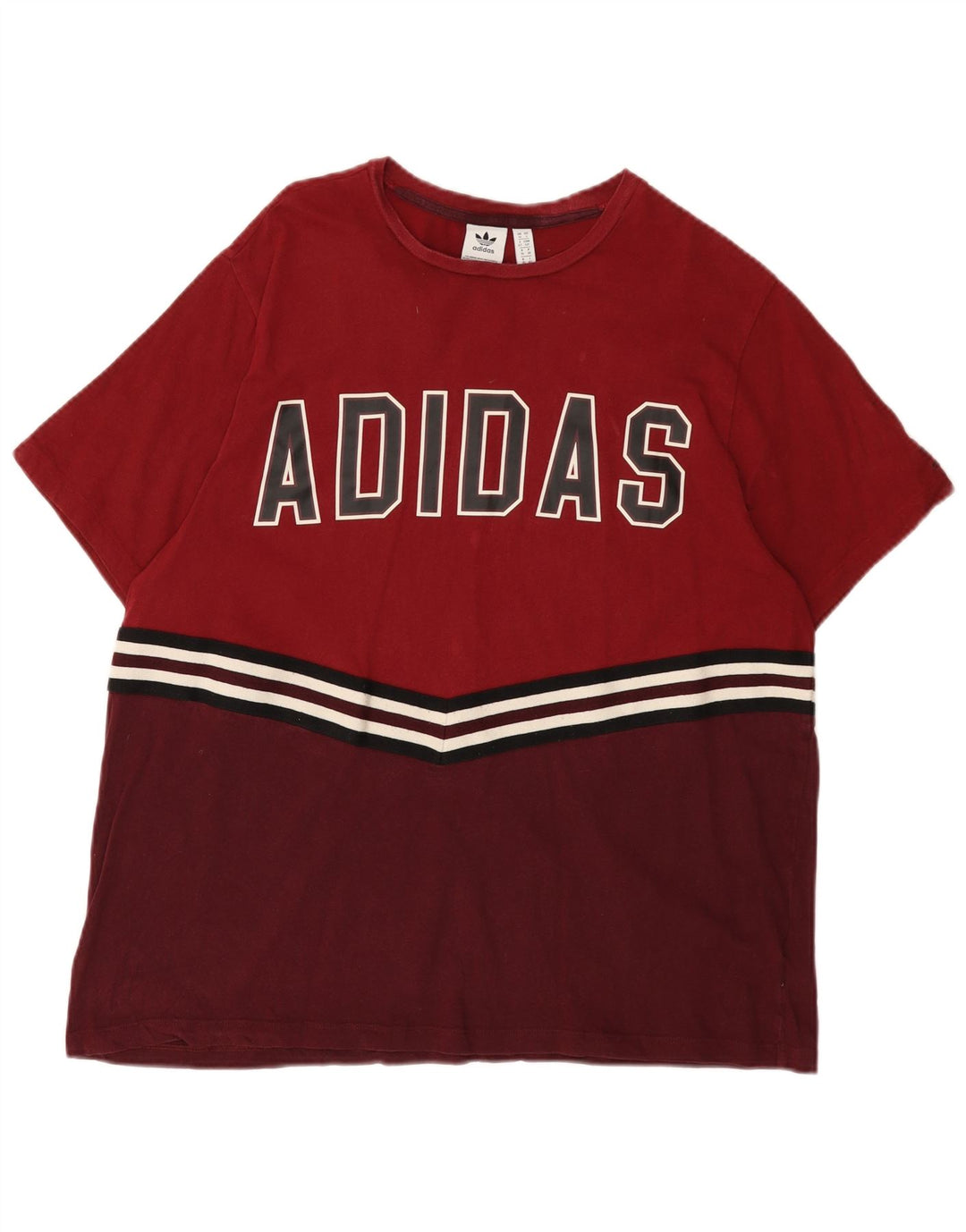 Tricou grafic ADIDAS pentru femei Top UK Small 10 Burgundy Colorblock