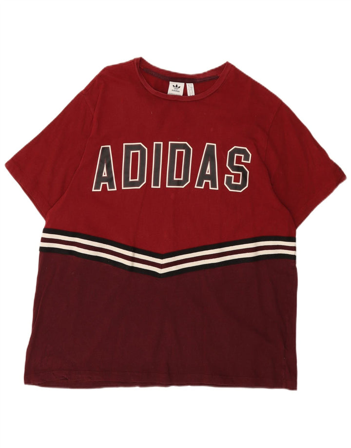 Tricou grafic ADIDAS pentru femei Top UK Small 10 Burgundy Colorblock