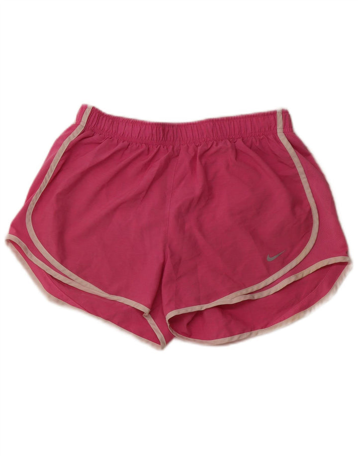 Pantaloni scurti sport NIKE Dri Fit pentru femei UK 12 Poliester roz mediu