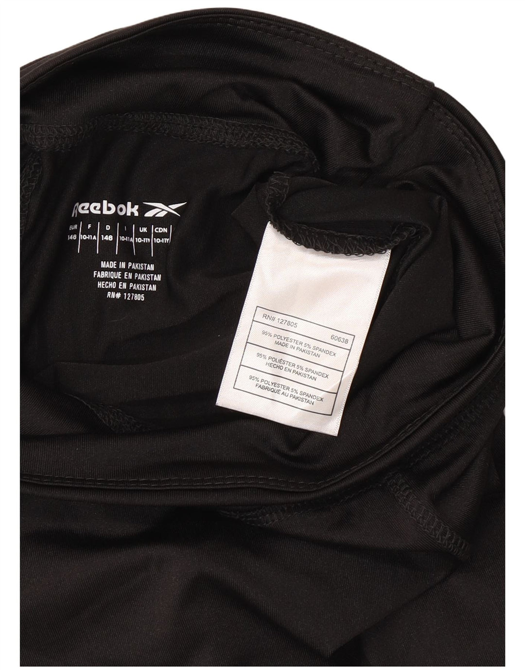 Leggings Reebok pentru fete Capri Graphic 10-11 ani poliester negru