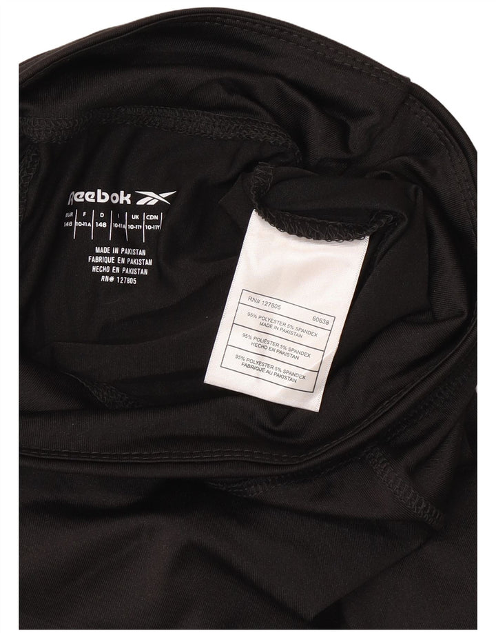 Leggings Reebok pentru fete Capri Graphic 10-11 ani poliester negru
