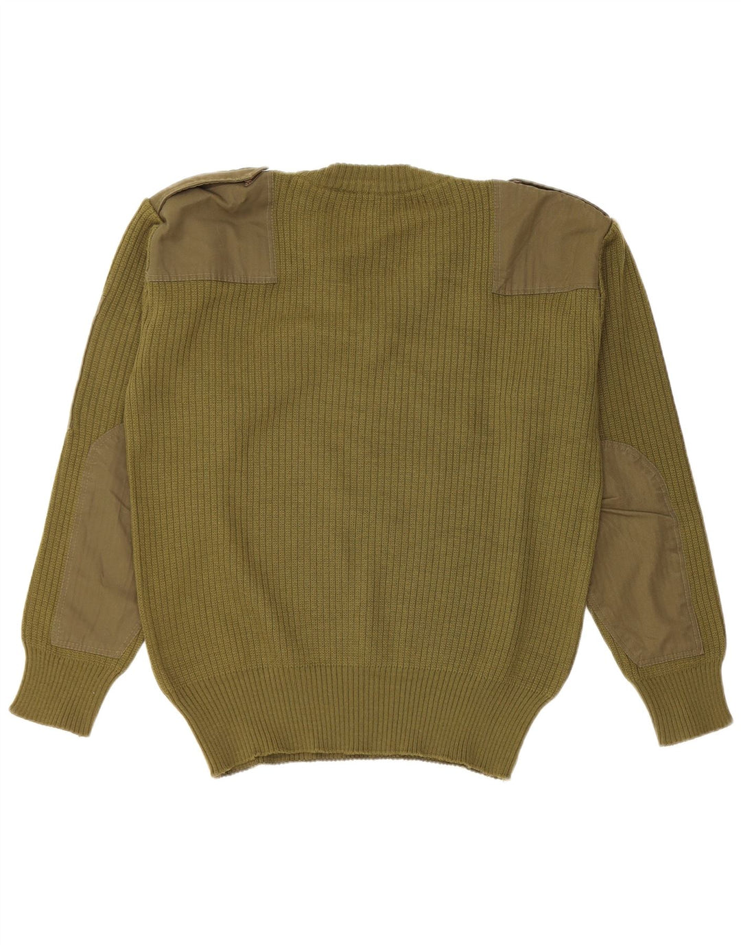 Pulover vintage militar cu decolteu în V pentru bărbați, kaki mediu