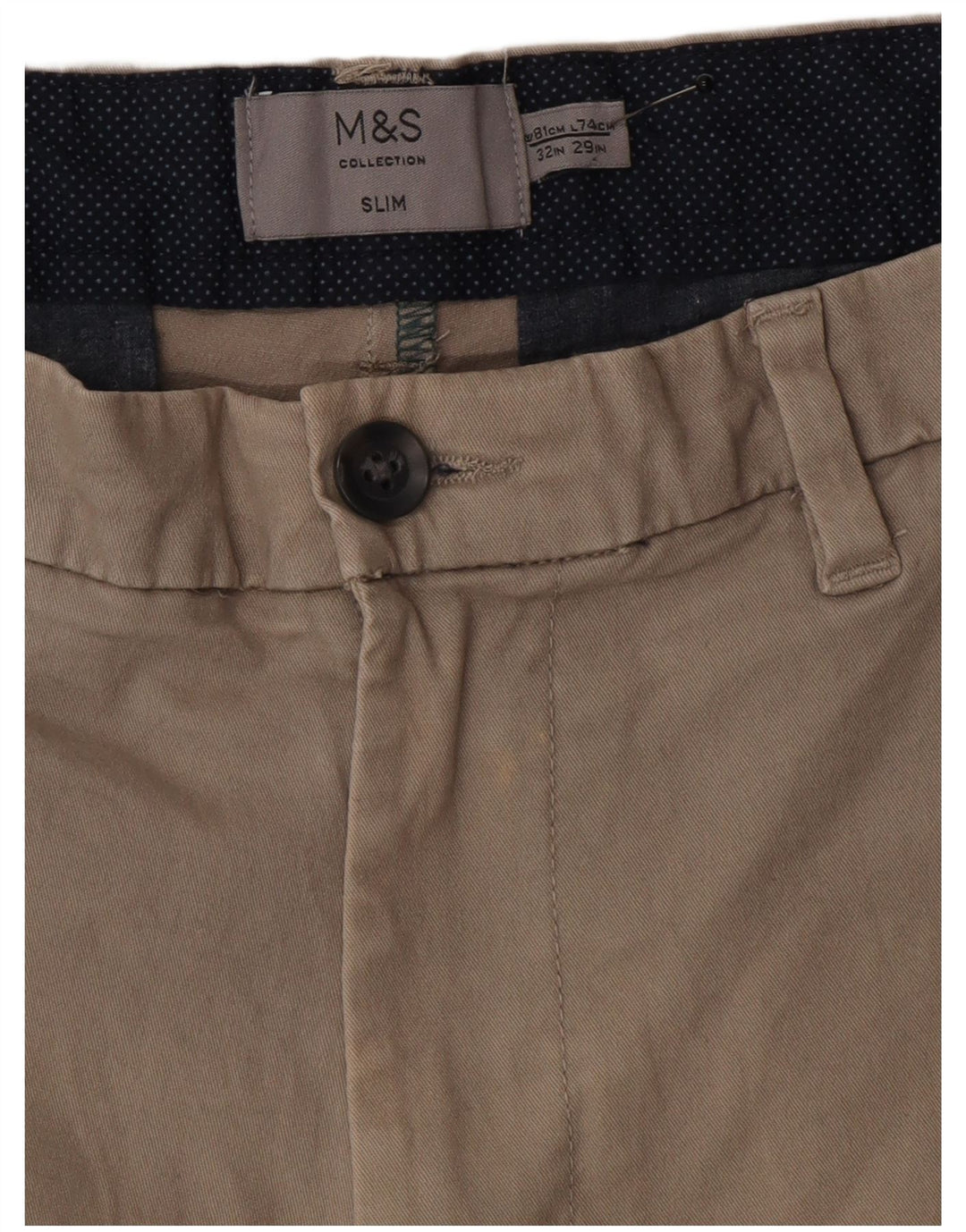 Pantaloni chino subțiri pentru bărbați Marks & Spencer L32 L29 bumbac gri