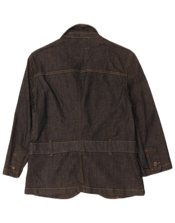 Massimo Dutti Jachetă pentru femei din denim cu mânecă scurtă, UK 10, bleumarin mic