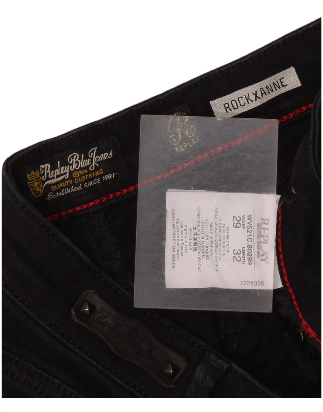 Replay Blugi Rockxanne Slim pentru femei W29 L29 bumbac negru